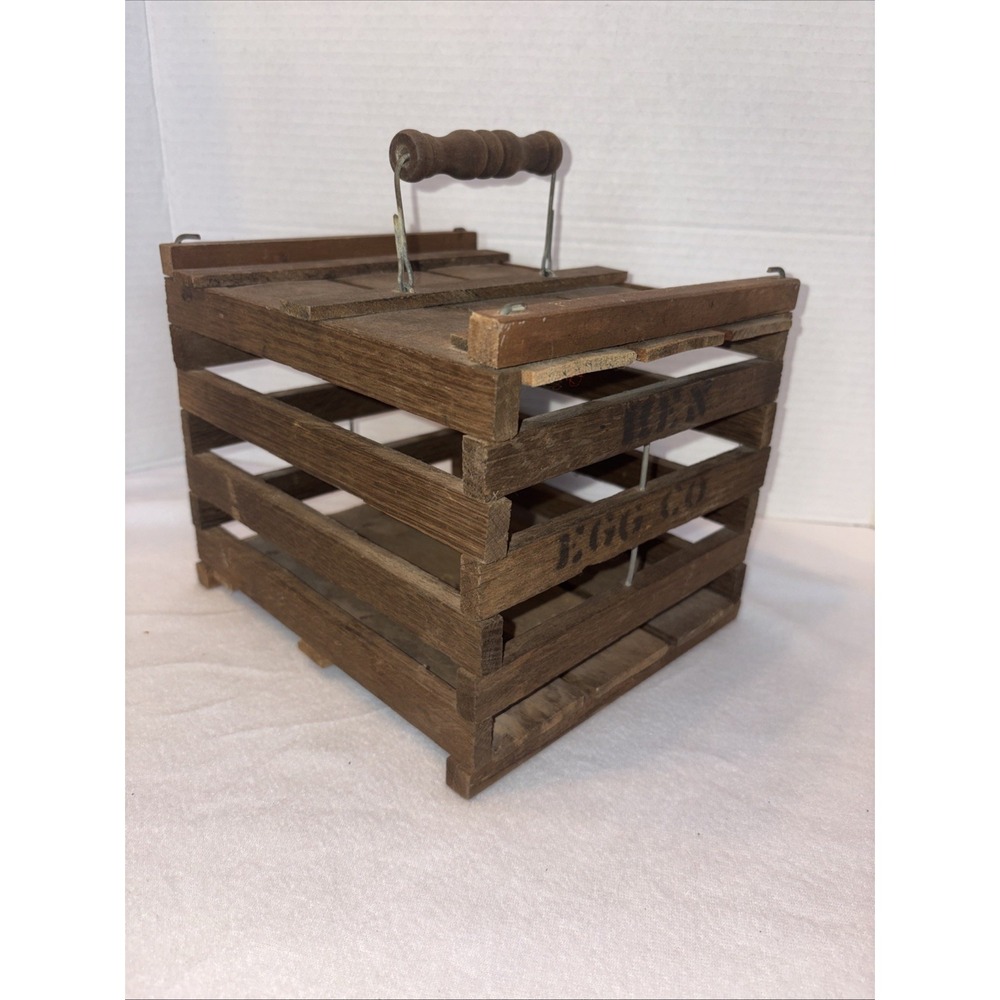 Humpty Dumpty Wooden Egg Crate Carrier Antique, Rustic Farmhouse, Decor